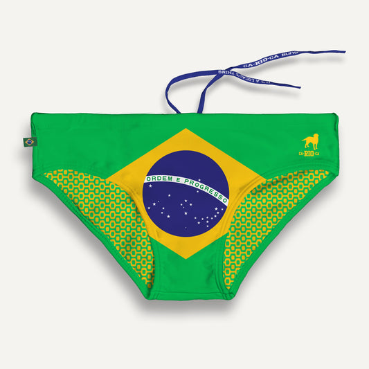 TEAM BRASIL 🇧🇷 FLAG SUNGA - Men's Designer Swimwear
