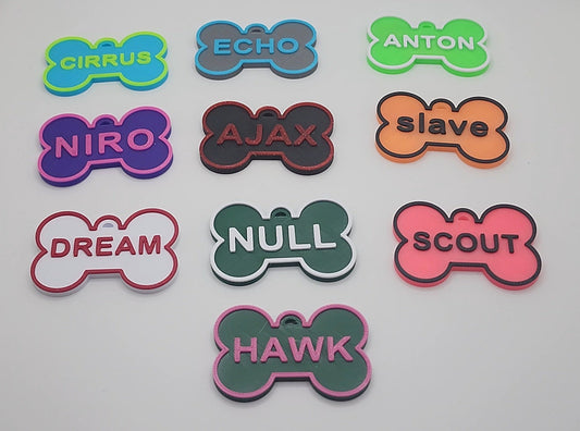 🐾 High Tech: 3D Printed Pup Bone Name Tags (Includes NFC Chip) | MEN  | Pupifer's Kink Wonderland | OUTFAIR | OUTFAIR