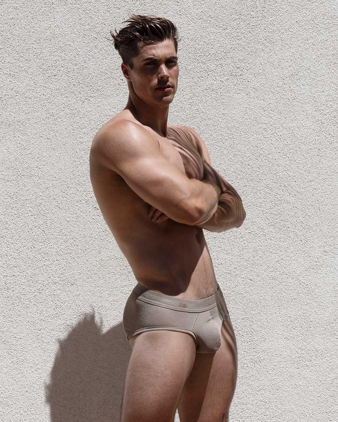 Rough Knit Mid Rise Brief Sardinia Tan - view 5