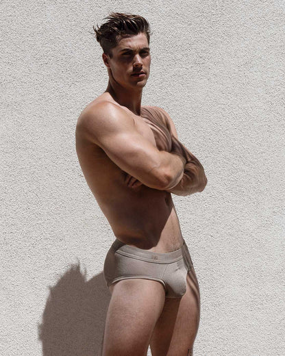 Rough Knit Mid Rise Brief Sardinia Tan - view 5