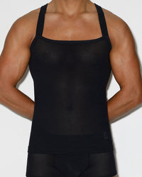 Rough Knit Tank Black