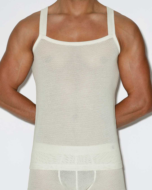 Rough Knit Tank Bone - front view