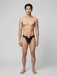 Snap Thong - Black - worn view