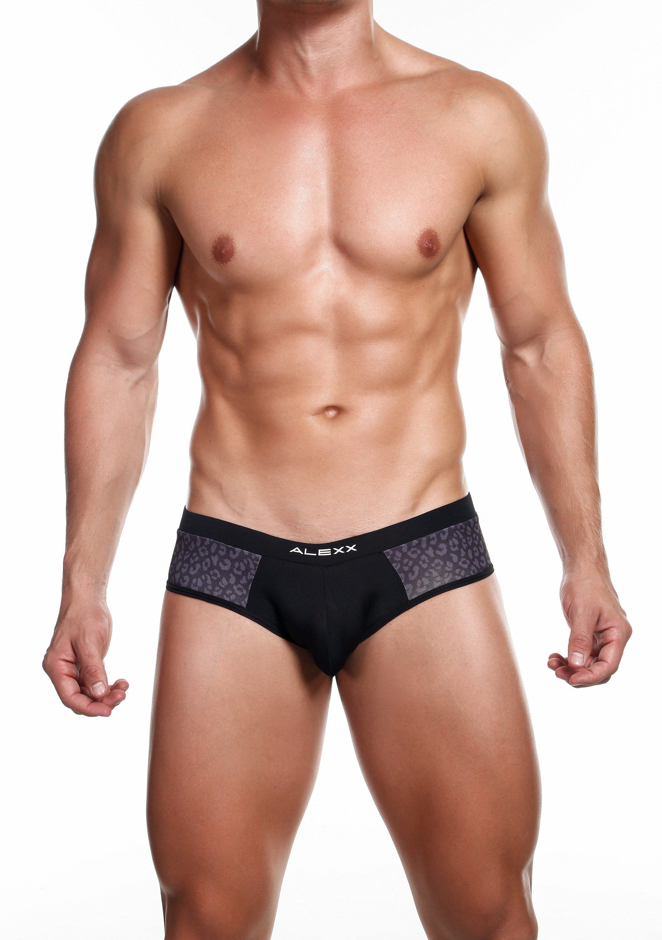 ATTACHMENT LEOPARD BRIEF BLACK | MEN UNDERWEAR | ALEXX | OUTFAIR | OUTFAIR