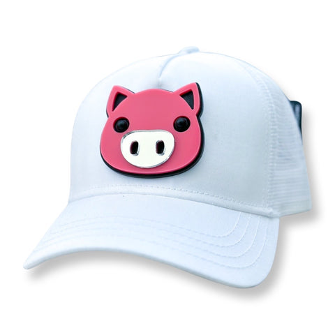 Pink Pig White Hat | MEN ACCESSORIES | STRAPPING BOY NYC | OUTFAIR | OUTFAIR
