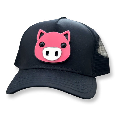 Pink Pig Black Hat | MEN ACCESSORIES | STRAPPING BOY NYC | OUTFAIR | OUTFAIR