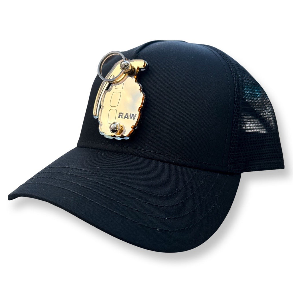 Raw Golden Mirror Black Hat