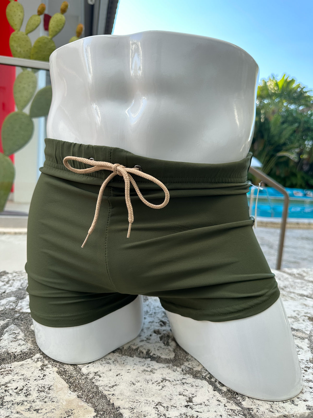 Military Green pool shorts | MEN SHORTS | BATTYSTA | OUTFAIR | OUTFAIR
