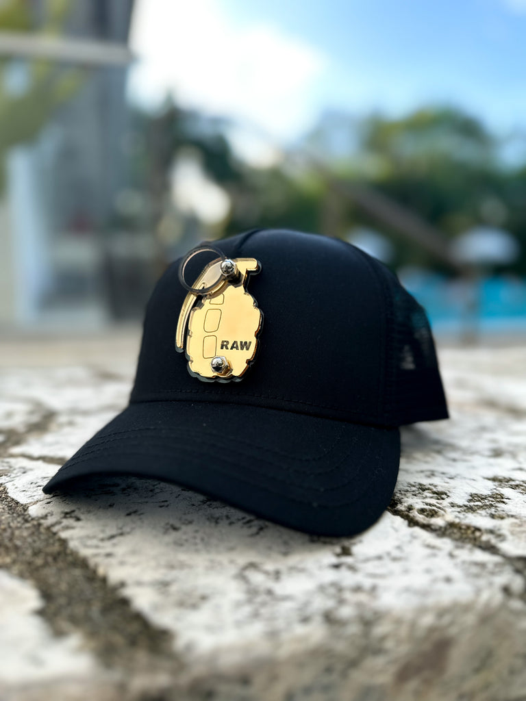 Raw Golden Mirror Black Hat