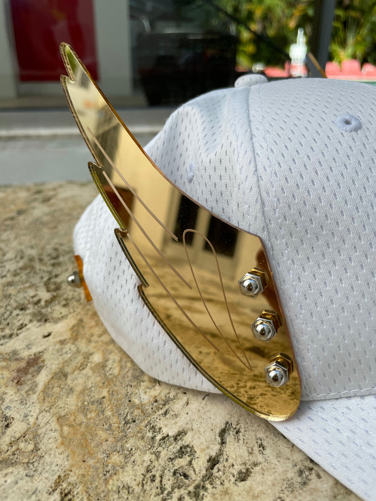 Golden Mirror Wings White Hat