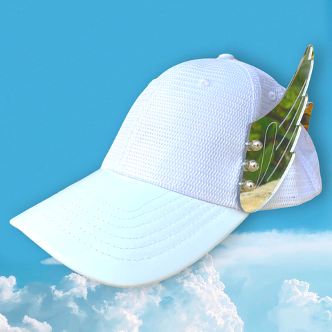 Mirror Wings White Hat | MEN ACCESSORIES | STRAPPING BOY NYC | OUTFAIR | OUTFAIR