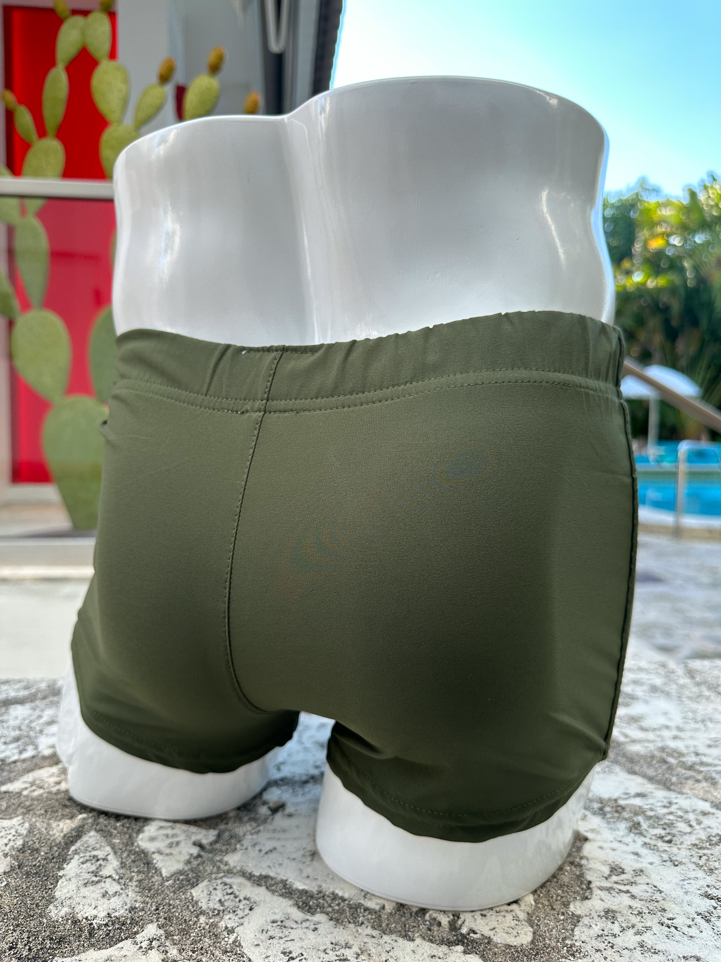 Military Green pool shorts | MEN SHORTS | BATTYSTA | OUTFAIR | OUTFAIR