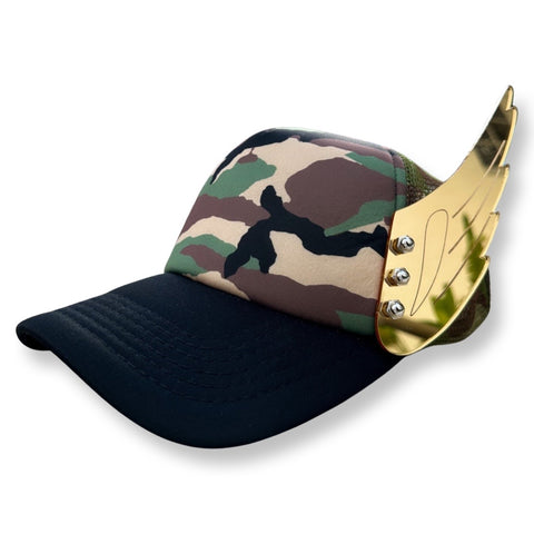 Gold Mirror Wings Camo Hat | MEN ACCESSORIES | STRAPPING BOY NYC | OUTFAIR | OUTFAIR