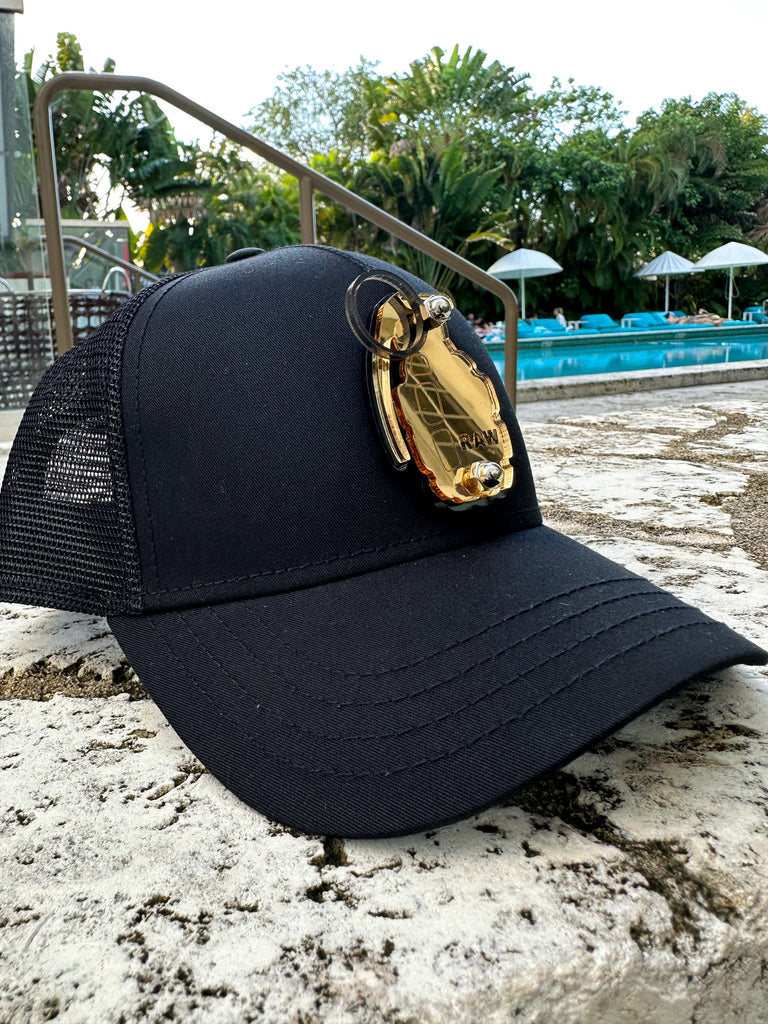 Raw Golden Mirror Black Hat