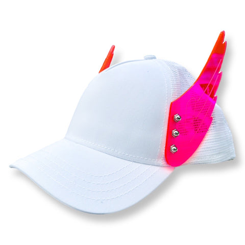 Pink Wings White Hat | MEN ACCESSORIES | STRAPPING BOY NYC | OUTFAIR | OUTFAIR